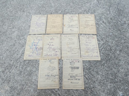 1941 lot fiches de - lot,