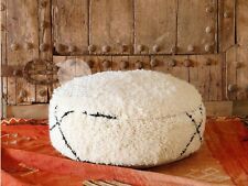 Moroccan-made wool Berber Kilim rouind  Pouf, perfect for floor seating