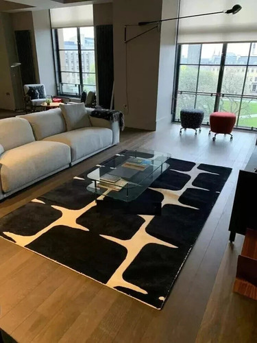 Tapis couleur noir blanc - noir,