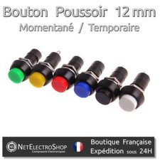 Bouton Poussoir 12mm PBS-11A (Permanent) PBS-11B (Momentané) 250V 3A - 1 à 6 pcs