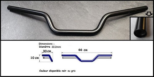 Guidon acier type origine - guidon, mt07