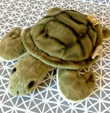 Doudou peluche tortue verte