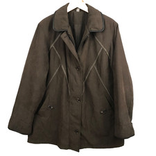 manteau marron femme taille 44 UK 16 ladies coat faux daim 85% polyester 15% pol