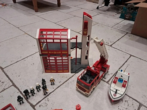 Set playmobil camion - camion, pompiers