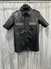 Nouvelle chemise en cuir noir