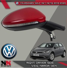 VOLKSWAGEN GOLF MK7 MK7.5 2013-2020 RIGHT DRIVER WING MIRROR RED 9 PIN OEM