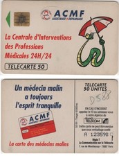 D588 A C M F ASSO MEDECINS TELECARTE PRIVEE 50 U 1991/02 PUCE SO3