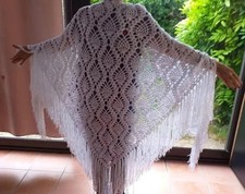 châle blanc fait main au