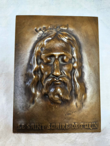 Plaque bronze saint suaire - le,