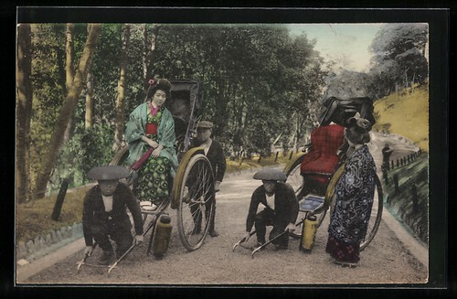 Japonais pousse - japonais, pousse-pousse