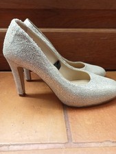 Escarpins en cuir talon 8,5cm blanc et argent