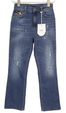LIU JO Microflair Women Jeans W28 Denim Blue Ripped Distress Bootcut Fit Zip *