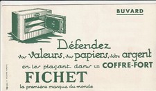 P111 Old Advertising Blotter Safe FICHET The World's First Brand