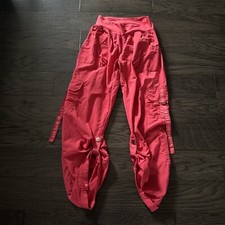 Zumba Fitness Dance Wear Pink Convertible Nylon Exercise Dance Cargo Pants L