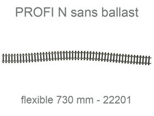 FLEISCHMANN Rail droit semi-flexible 730 mm - Profi sans ballast - N 1/160 - FLE