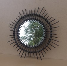 Miroir soleil rotin rond vintage déco entrée salon chambre old mirror sun