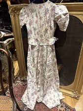 Antique 1950s Shiny Fabric Chintz Dress Skirt? 139 Cm