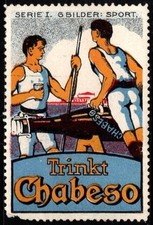 Vintage Germany Poster Stamp Sport Drink Chabeso Lactic Acid Fermentation