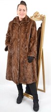 US5375 REAL MINK FUR COAT RANCH MINK JACKET FULL LENGTH SIZE 2XL - NERZMANTEL
