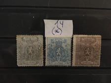 belgique 1867 cob 23 à 25 dent 14 neuf sans gomme
