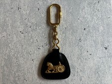 Porte-clés CELINE calèche cuir ton or porte-clés breloque sac 12,5 cm sans...