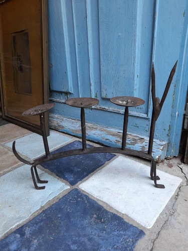 Bougeoir zoomorphe fer forgé - bougeoir,