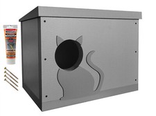 ELHARE Maison pour chat isolée résistante aux intempéries en polystyrène XPS ...