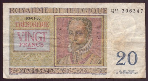 Belgique billet 20 francs - belgique,