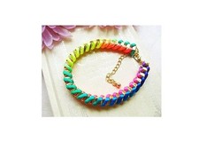 Bracelet fluo tressé métal