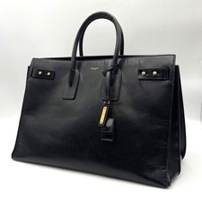 SAINT LAURENT Sac De Jour Business Bag Briefcase Large Black Leather Used Auth