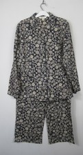 Seasalt Womens View Point Cotton Pyjamas - Carved Bloom Maritime Size 8 - 26/28