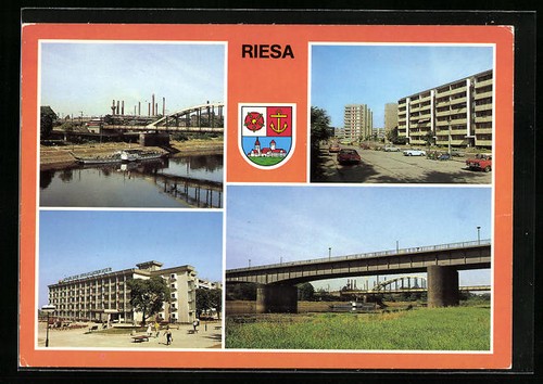 Carte postale riesa - carte, quai
