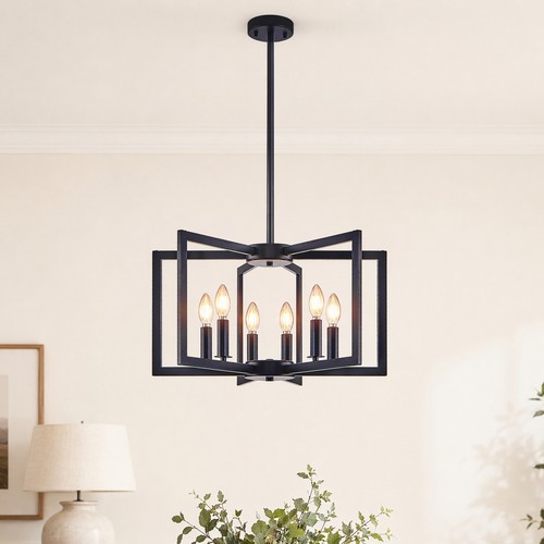 Black pendant 6 light - black,