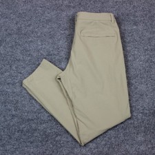 Lululemon ABC Pants Men's 32X28 Beige Canvas Preppy Chino Cotton Nylon Stretch