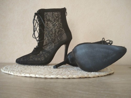 Escarpins femme noir résille
