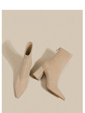 Bare Colored Boots, Suede High Heels, Short Boots, , Boots, Thick Heels, Elastic