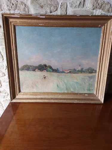 Vieux faucheur huile sur - vieux,