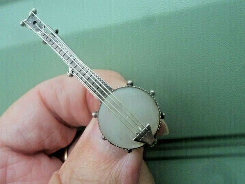 Broche banjo argent - broche, en
