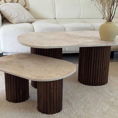 Table basse ovale duo