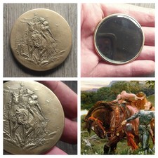 Corset "Le Furet", miroir de poche Translucet Genève 1910 Suisse - Fauconnerie