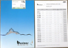 2009 Benimar Motorhomes Brochure Brochure, 44 Pages + Price List