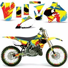 Décalque Graphisme Kit Suzuki RM 250 RM250 Dirt Vélo Numéro Milieux Déco 96-98