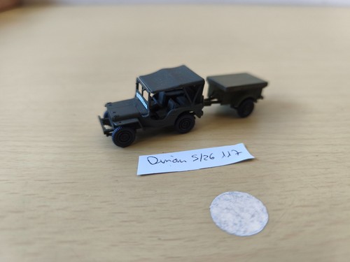 Jeep 87e avec remorque - 1/87e,
