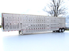 DCP 1/64 SCALE WILSON LIVESTOCK TRAILER TANDEM AXLE SILVER SIDES & FRAME