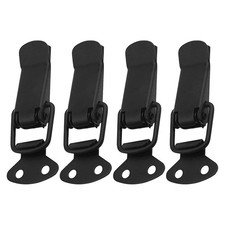  4 Set Loqueteau Noir À Ressort Serrure Chaîne De Porte Portail Robuste
