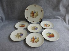 service à dessert en porcelaine bavaria,schumann,motifs fruits