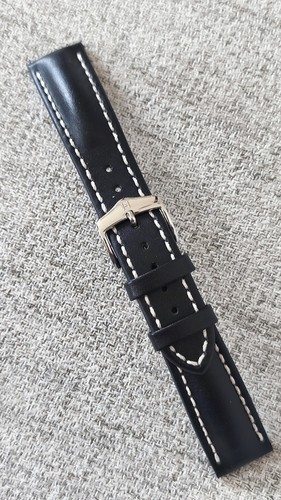 Bracelet montre cuir noir - bracelet,