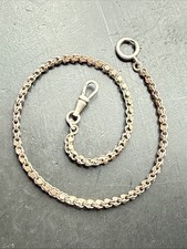 Ancienne Grande Châtelaine Chaîne De Montre A Gousset En Argent Massif