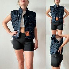 Schott vintage pilot blue bomber flight gilet military vest jacket