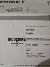 1 Place Fosse concert Indochine Epernay  Fevrier 2026